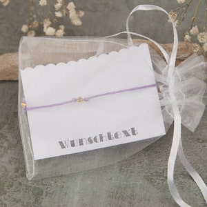 JGA bracelet with card personalized with desired text surprise for team bride, heart pearl gold image 2