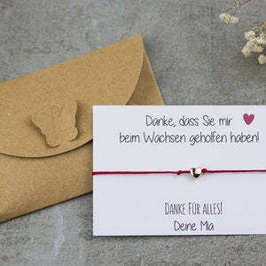 Geschenk für Lehrerin - Armband mit Herz in Rosegold als Dankeschön zum Abschied oder kleine Aufmerksamkeit