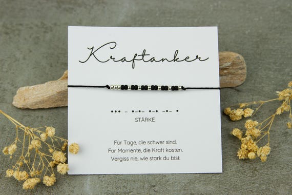 Armband Stärke Morsecode - Motivation Geschenk für schwere Zeiten - Mut machen Schmuck – kleine Aufmerksamkeit