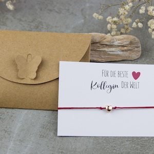 Armband Beste Kollegin – Herz in Rosegold, Geschenk für Dankeschön, Abschiedsgeschenk oder kleine Aufmerksamkeit