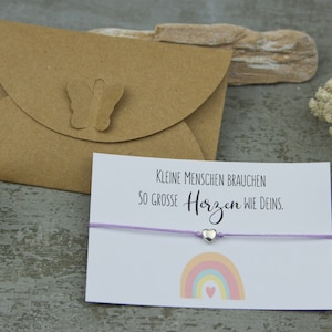 Geschenk für Lehrerin, Erzieherin - Armband mit Herz in Silber als Dankeschön zum Abschied - Grundschule oder Kindergarten