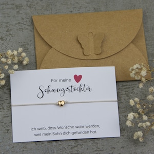 Geschenk Armband zukünftige Schwiegertochter Hochzeit - Herz Rosegold