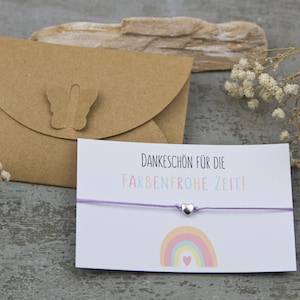 Abschiedsgeschenk Kindergarten Dankeschön für Erzieherin Lehrerin, Grundschule Geschenk Armband Karte