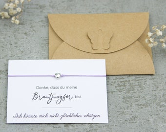 Brautjungfer Dankeschön Geschenk - Zartes Armband mit Herz-Perle