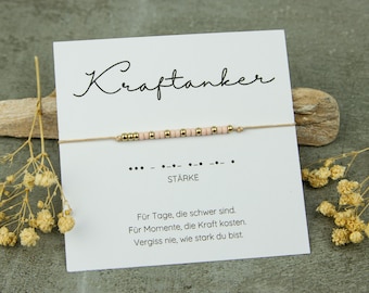 Motivation Bracelet Strength - Morse Code Jewelry - Gift for Encouragement - Jewelry with Meaning