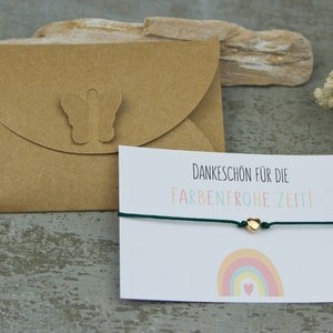 Abschiedsgeschenk Kindergarten Dankeschön für Erzieherin Lehrerin, Grundschule Geschenk Armband Karte
