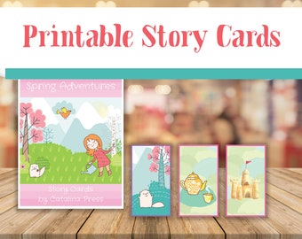 Printable Story Cards  PDF | Set of 30 | Story Prompts | Storytelling Cards | Downloadable Card Game | Homeschool Games