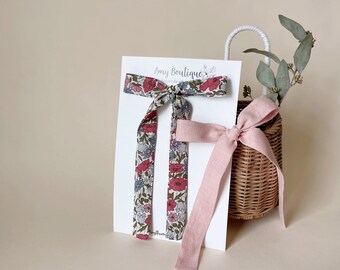 Liberty of London Floral |long tail bow  | Linen |spring  bow