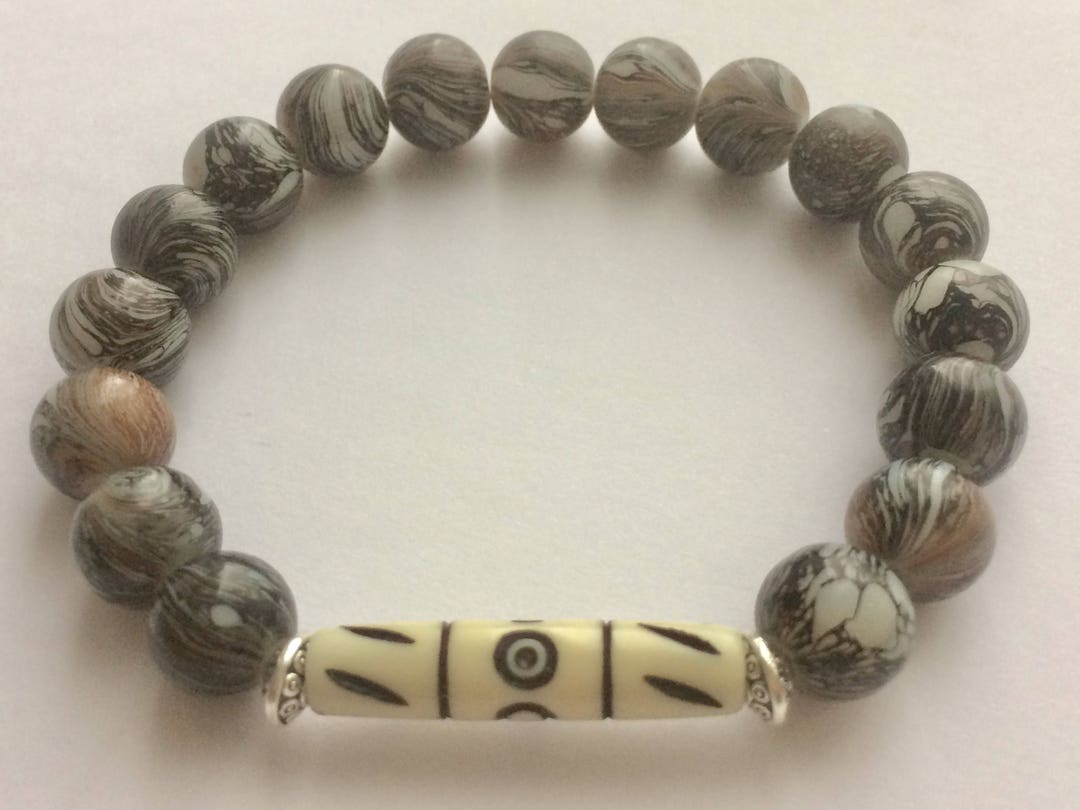 4 Bracelets Bohème En Pierre De Verre Noir Pour Femme - Bijou Plaqué Or, Main, Cadeau