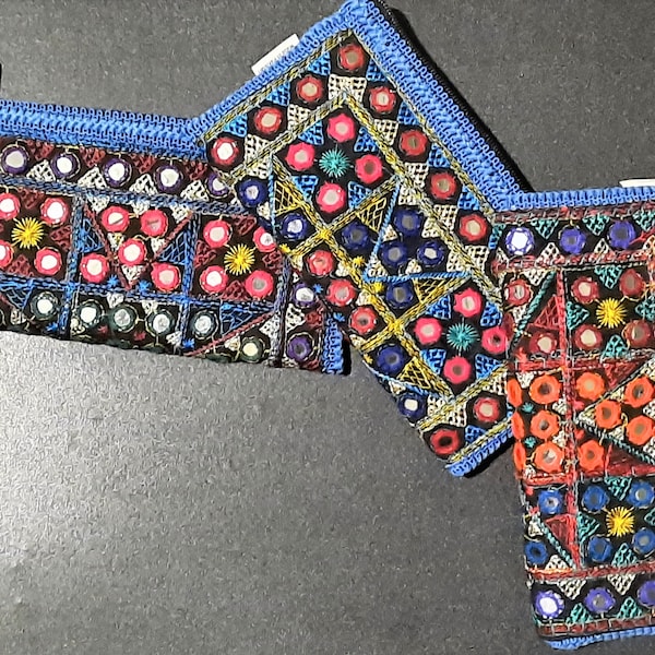 Ethnic Purse • Sindhi Mirrored Hand Purse • Embroidered • Blue • Tribal • Bohemian • Handmade in Pakistan