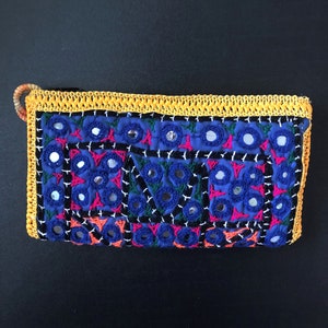 Ethnic Purse Mirrors Bag Yellow Boho Sindhi Clutch Embroidered Red Tribal Bohemian Hand Crafted Pakistan