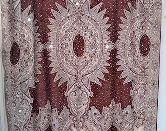 Marrone / Rosso Lungo Etnico Ricamato Avvolgere Scialle Throw Autentico Pakistano Boho Gypsy Hippie Tribal