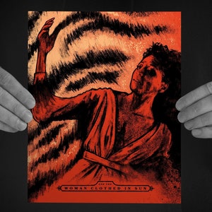 Et la femme vêtue de soleil - Impression d&#39;art inspirée de la série télévisée Hannibal 10 x 20 cm. Hannibal Lecter. Will Graham. Art d&#39;Hannibal. Hannigram.