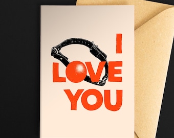 Having a Ball - Kinky Greetings Card. Kink. Alternative. Dark. Mature audiences only.