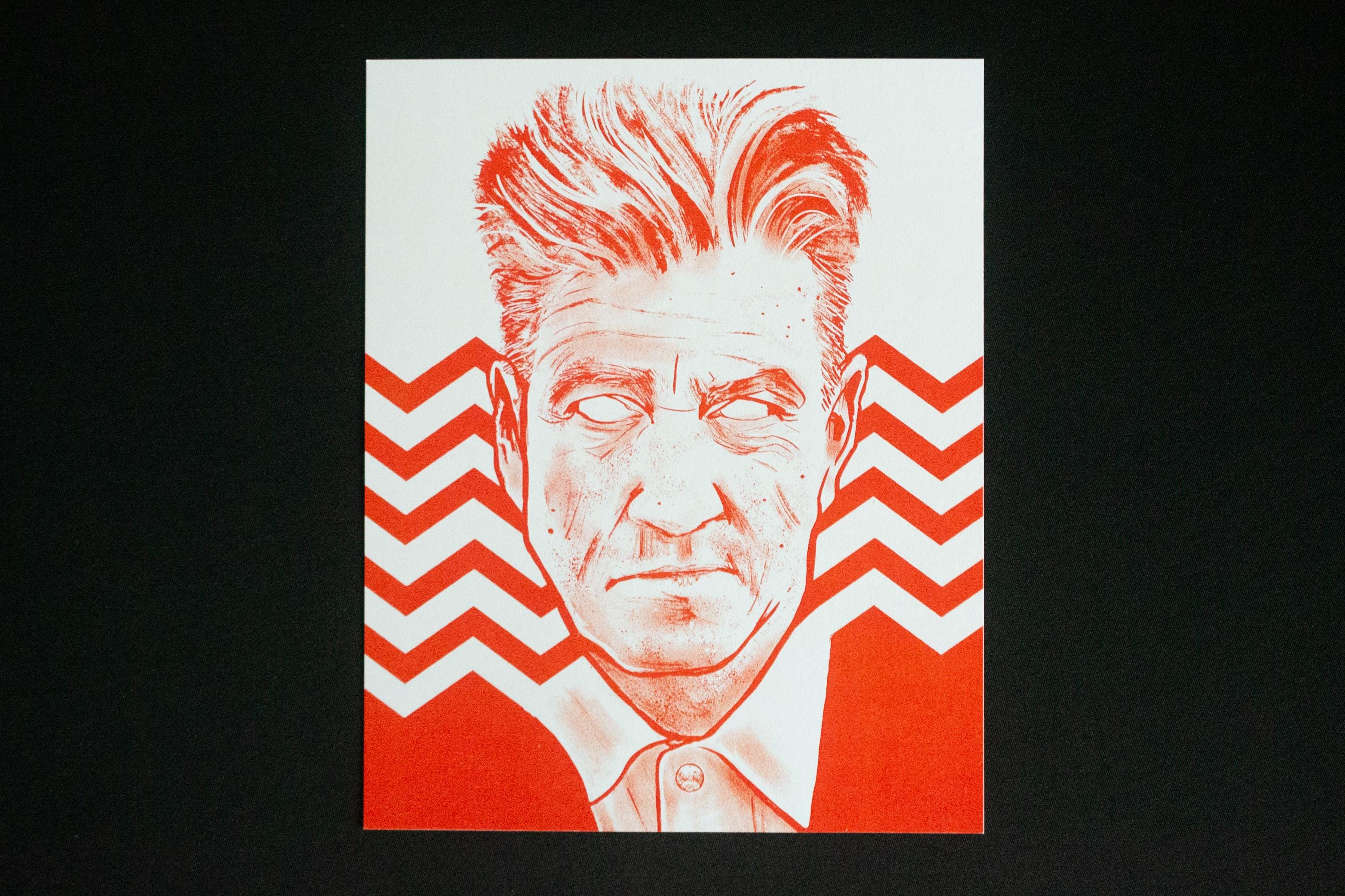 David Lynch Art Print: Twin Peaks Inspired Portrait (10x8
