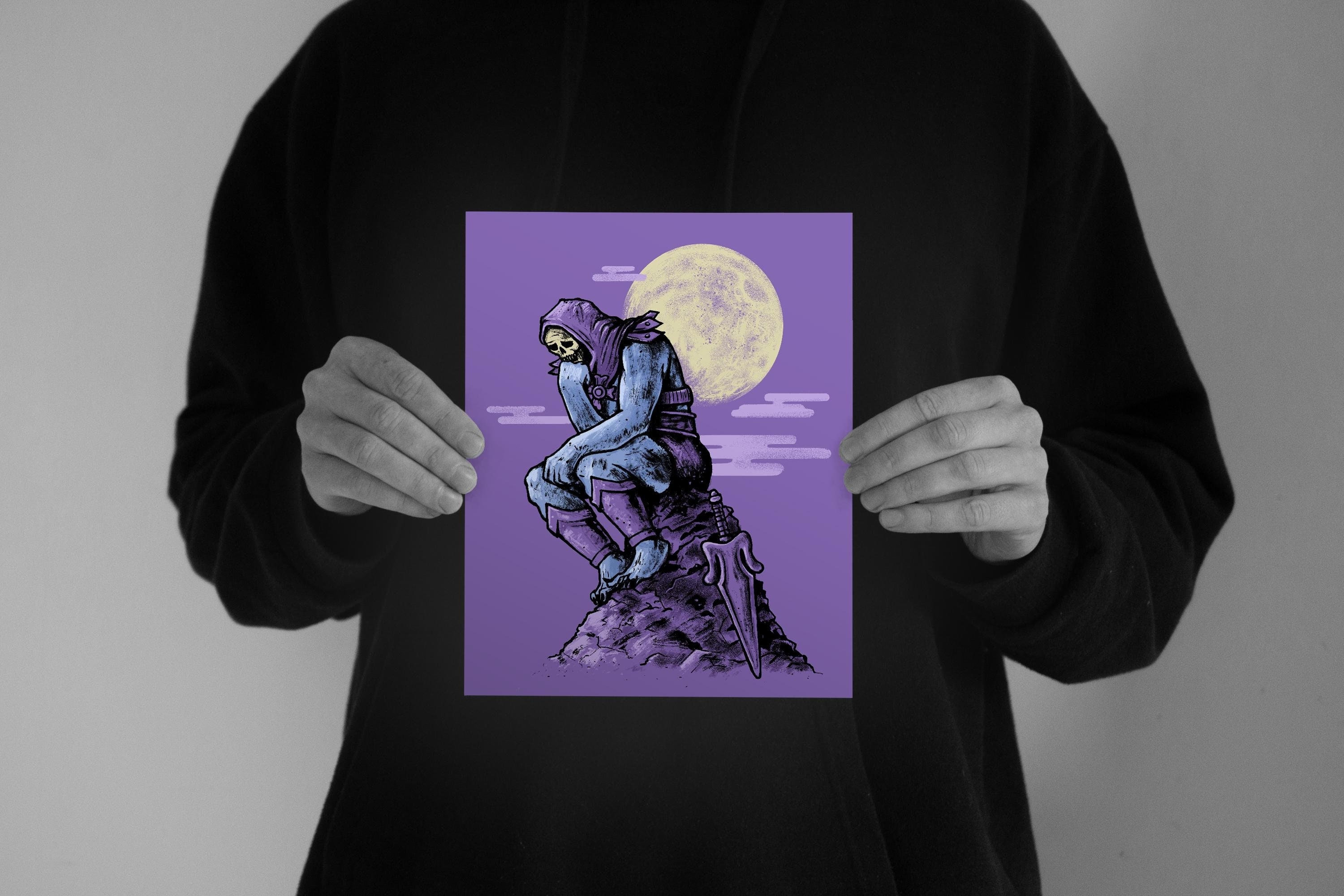 Pensive Skeletor - He-Man Master of the Universe Inspired 10x8" Art Print