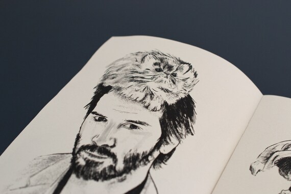 キアヌと猫 - キアヌ・リーブスのZine。猫のイラスト。 - Etsy 日本