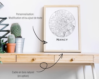 Poster Nancy France Minimalist Map - City Map, Street Map