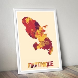 Affiche Martinique style Aquarelle - Décoration murale, carte