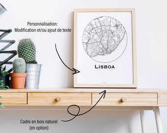 Poster Lisboa Portugal Minimalist Map - City Map, Street Map
