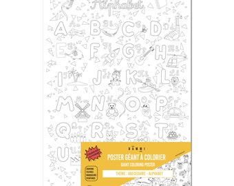 Giant coloring for children - ABC Abecédaire - 100 cm x 70 cm - Quality paper 150g/m2