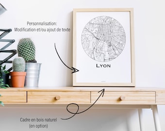 Poster Lyon France Minimalist Map - City Map, Street Map
