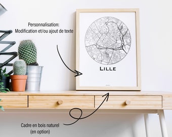 Poster Lille France Minimalist Map - City Map, Street Map