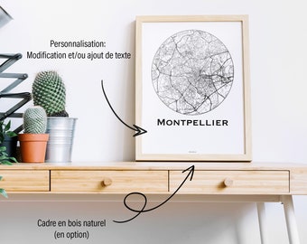 Poster Montpellier France Minimalist Map - City Map, Street Map