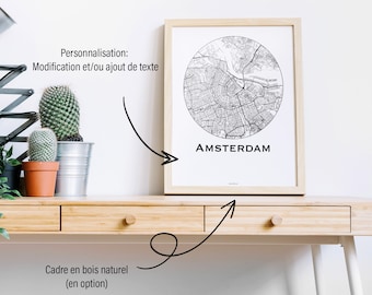 Poster Amsterdam Netherlands Minimalist Map - City Map, Street Map
