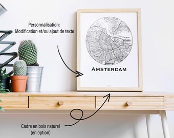 Amsterdam Nederland Minimalist Map poster