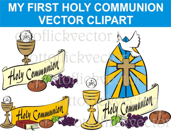 My First Holy Communion Vector Clipart Religion Symbols Eps Etsy