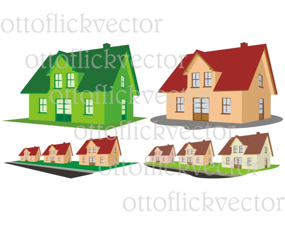 Items similar to HOUSE VECTOR CLIPART eps, ai, cdr, png, jpg, housing
