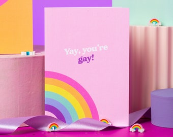 Yay You're Gay Rainbow LGBTQ+ Card