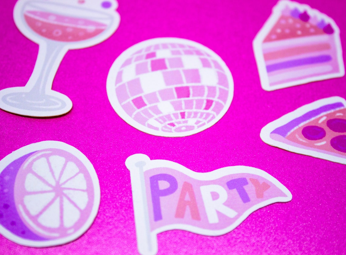 Party Birthday Sticker Set Etsy