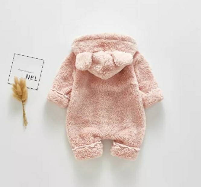 Warm and Cosy Baby Bear Ears Hooded Romper Fluffy Winter | Etsy