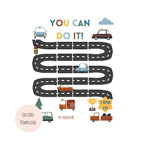 Printable Car Reward Chart, Cars Kids Reward Chart, Instant Download Sticker Chart, Toddler Chore Chart, Boys behavior Chart