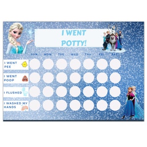 Frozen Potty Training Chart Printable, Toilet Training Chart, Toileting ...