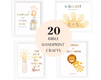 Christian Handprint Art, Baby Toddler and preschool, Sunday school Nursery Activity, Handprint Keepsake Printable, Homeschool Craft, Bible