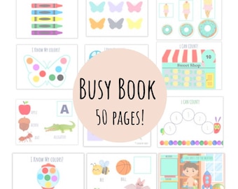 Busy Book Preschool Binder, Busy Binder Printable, preschool Learning Activities, Toddler Busy Binder,Toddler Learning Folder, quiet book
