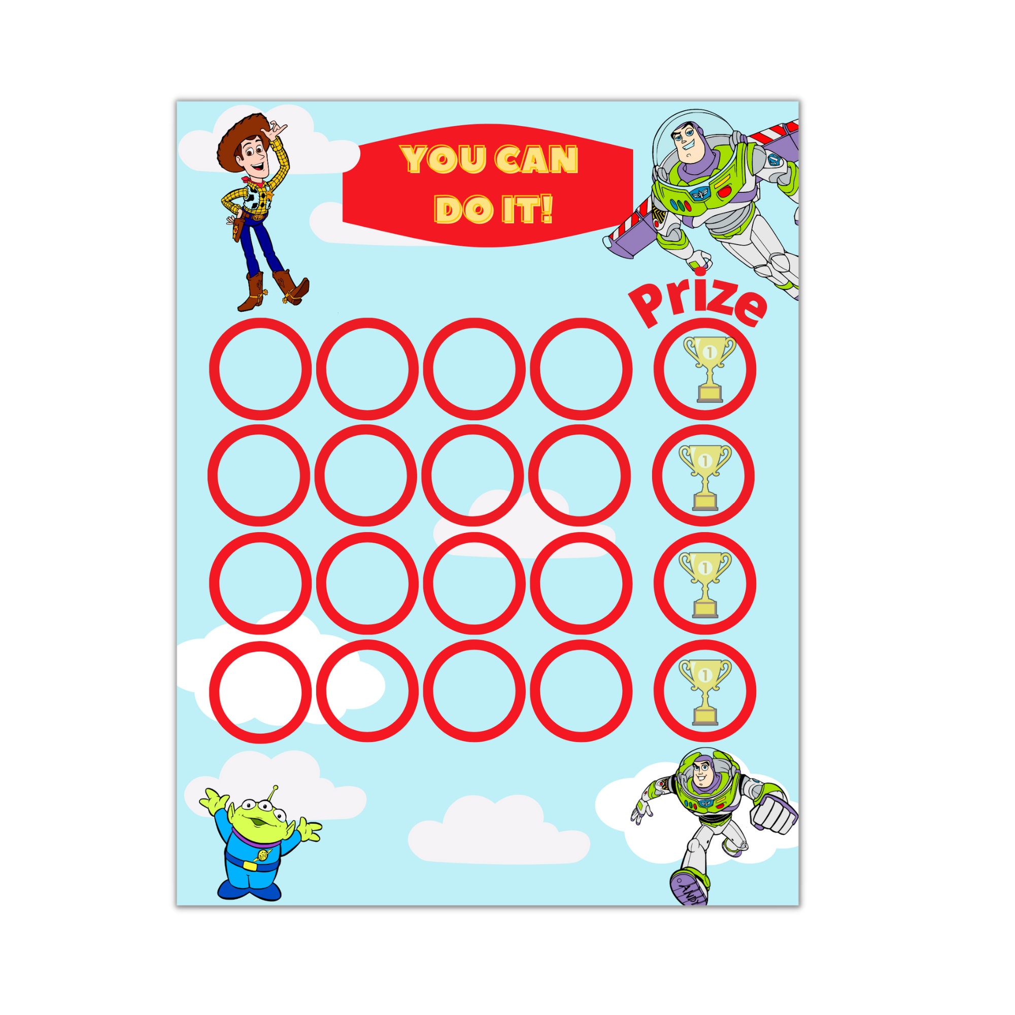 Toy Story Reward Chart Printable, Potty Training Chart, Sticker Chart, Instant Download, Buzz Lightyear Reward Chart