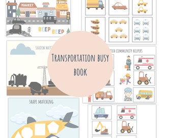 Transportation Busy Book, Transportation Preschool Printable, Preschool Printable, Boy Busy Book, Homeschool Activity, Busy Book Kids