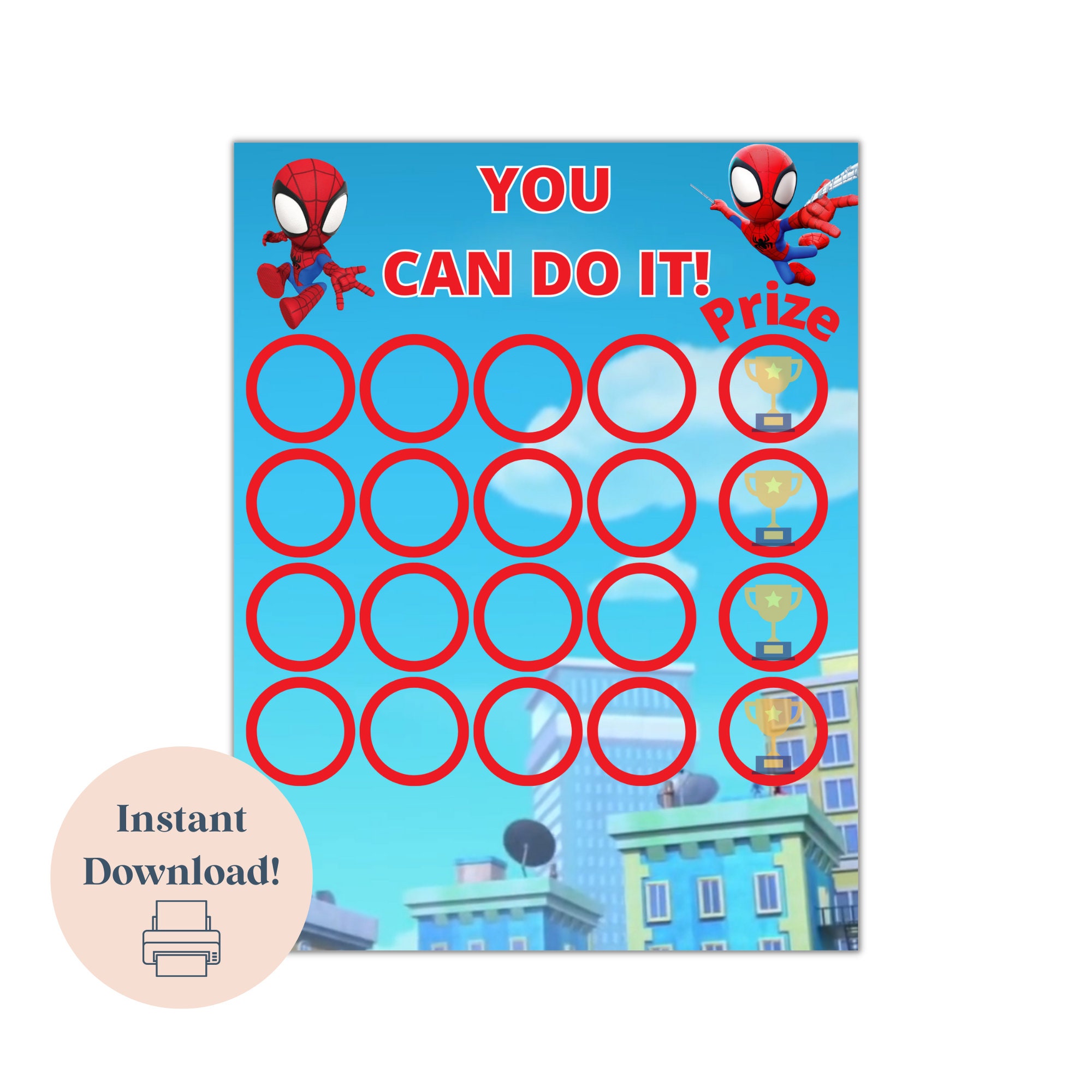 Spidey Reward Chart, Potty Reward Chart, Spidey and his Amazing Friends, Toddler Reward Chart, Potty Training Chart, Sticker Chart