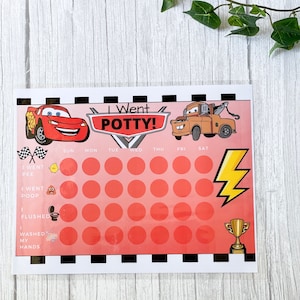 Cars Potty Training Chart Printable, Toilet Training Chart, Toileting Reward Chart, Instant Download, Cars Reward Chart, Sticker Chart image 3