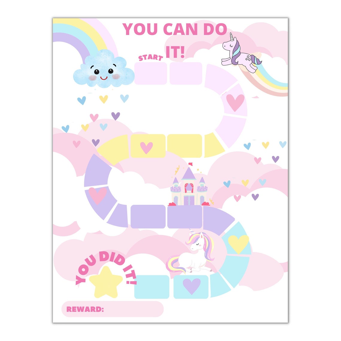 Unicorn Reward Chart Printable Unicorn Sticker Chart Daily Chore Chart ...
