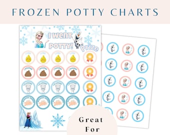Printable Frozen Potty Training Chart Printable, Toilet Training Chart, Toileting Reward Chart, Instant Download, Elsa Reward Chart