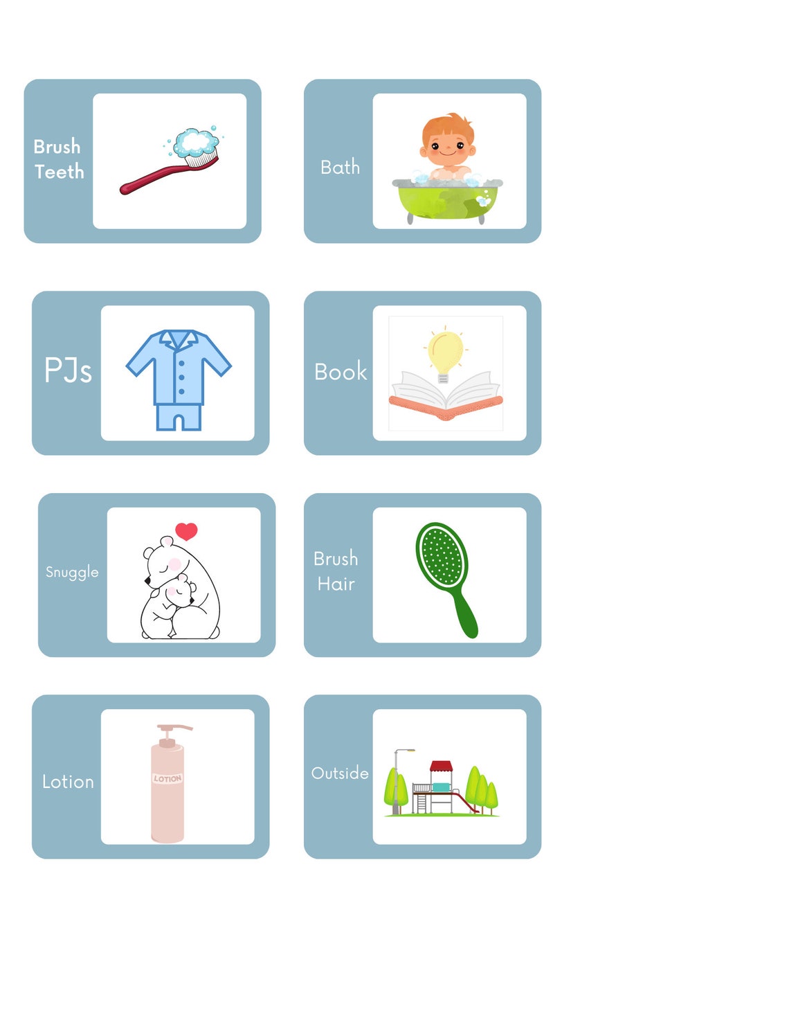 Printable Bedtime Routine Chart For Kids Cars Nighttime Etsy