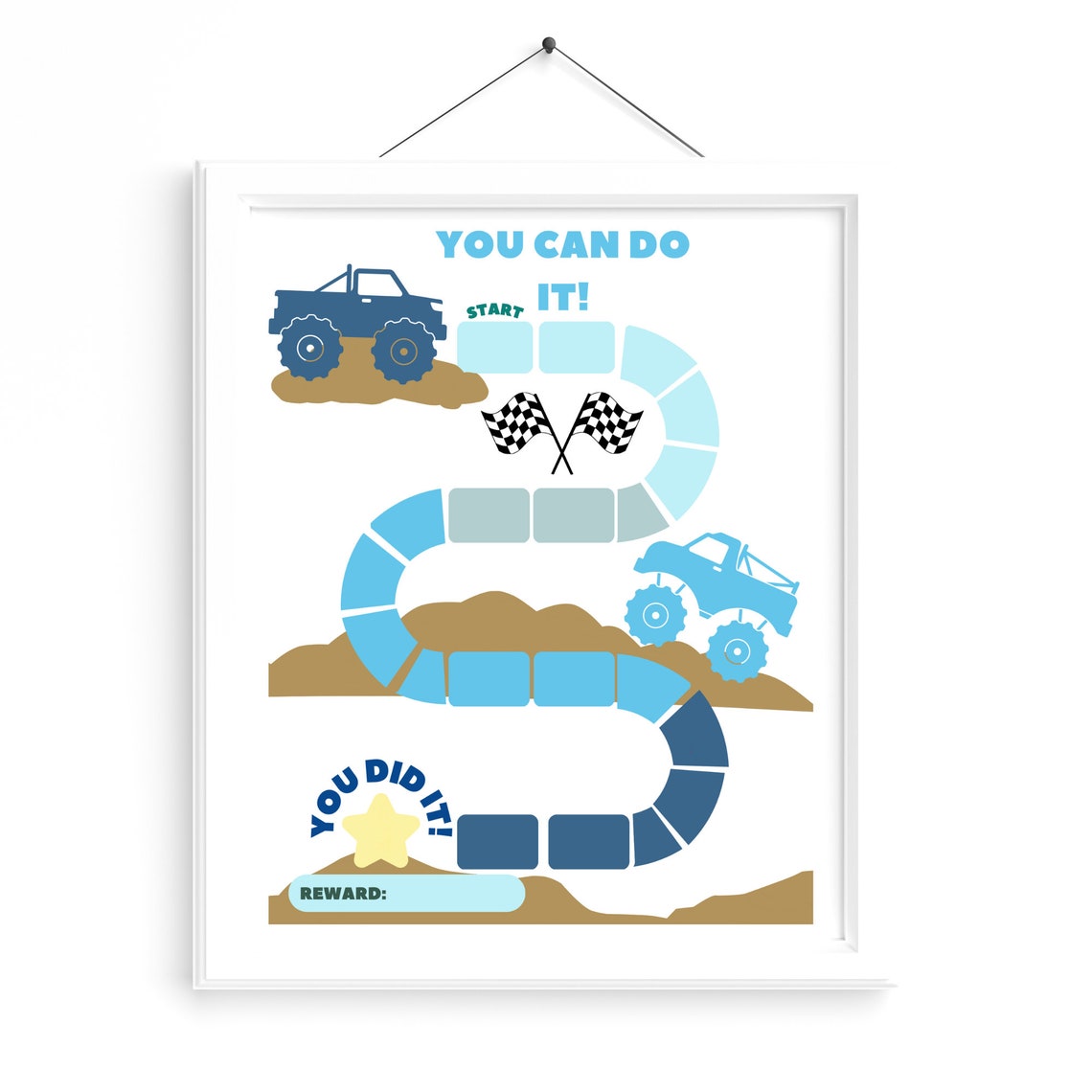 Printable Monster Truck Reward Chart | Monster Truck Potty Chart ...