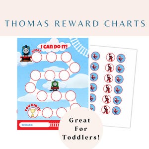 Thomas Train Belohnungstabelle Sofortiger Download, Belohnungstabelle für Kleinkinder, Belohnungsaufkleber für Kinder, Thomas und seine Freunde PDF