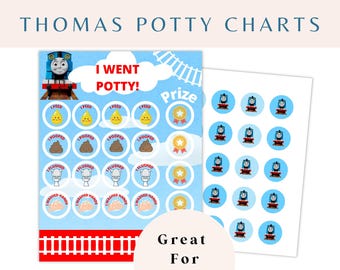 Printable Thomas Train Potty Chart, Train Reward Chart, Toddler Potty Chart, toilet training, Thomas and Friends, Potty Training Chart