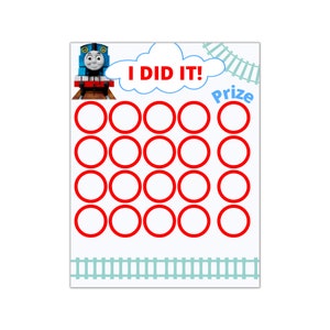 Thomas Train Reward Chart Instant Download, Toddler Reward Chart, Kids Reward Sticker Chart, Thomas and Friends, Potty Training Chart PDF